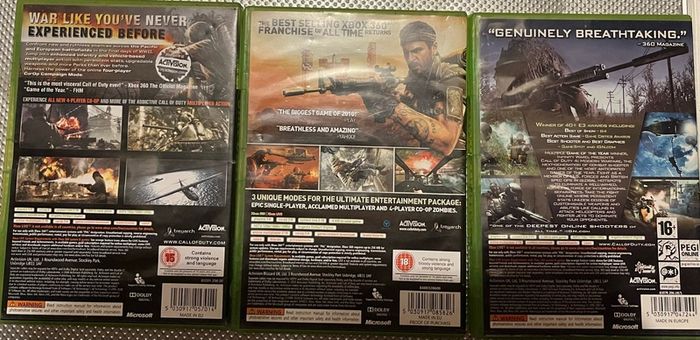 Call of duty Black ops world at war modern warfare Xbox 360 games