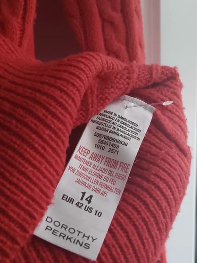 Dorothy Perkins Red Cable Knit Jumper