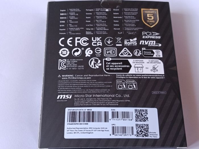 Msi Spatium S270 480gb Ssd  New