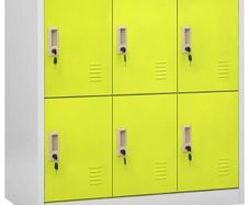 Locker Cabinet Light Grey and Green 90x45x92.5 cm Steel