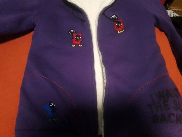 Purple coat with fur inside