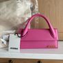 New Jacquemus Le Chiquito Long Pink Leather Top Handle Bag Strap Dust Bag Image 2