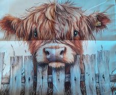 Highland Cow cushion cover
