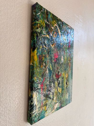 Clearance - Original Painting Original Floral in Abstract Landscape Pondscape Irish Art