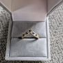 Diamond and Sapphire Wishbone 9ct Gold Ring Image 2