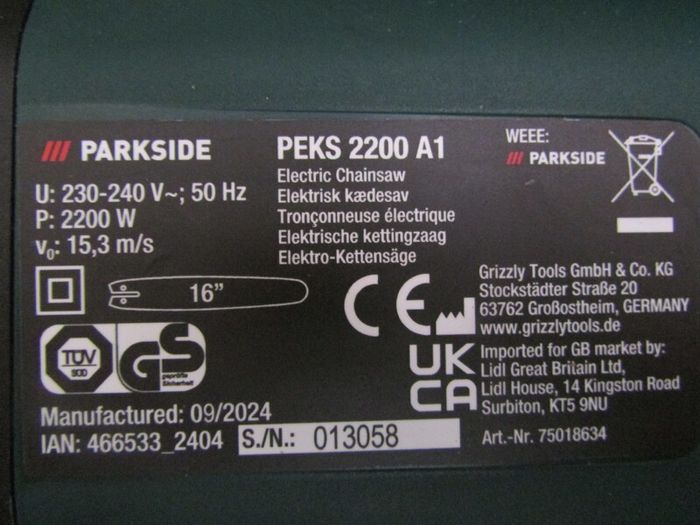 Parkside Electric Chainsaw