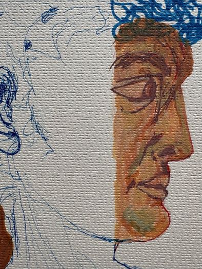 Original Art Original Drawing 'Part Roman' Irish Art abstract painting