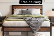 King Size Bed Frame with Wooden Headboard Bed Frames King Size Under Bed Storage