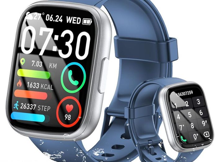 Smart Watch for Men Women Answer/Make Call, 1.95" HD Screen Fitness Watch with Heart Rate/Sleep/Stress Monitor, Smartwatch with 110+ Sport Modes, IP68 Waterproof Activity Tracker for Android iOS, Blue