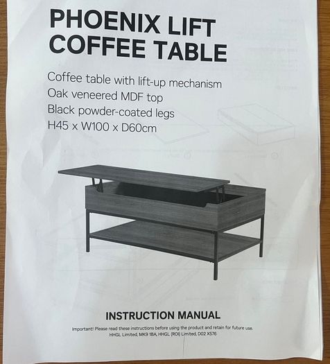 Coffee Table - lift up top