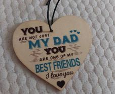 Bnwt dad wooden heart