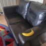 2 Seater Black Leather Couch Image 5