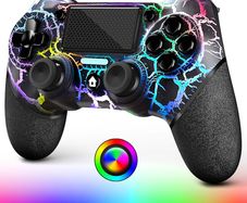 AceGamer Wireless Controller for PS4 Game Compatible with PS4/Pro/PC with Motion Motors and Audio Function,Mini LED Indicator,USB Cable and Anti-Slip