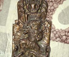 Antique Himalayan Bronze Votive Plaque Garuda Trampling Nagas 14cm Postage or Collection