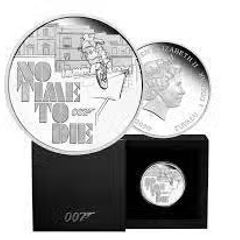 2020 Tuvalu 1 Oz Silver Coin James Bond No Time to Die. Proof