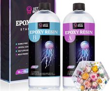 Epoxy Resin, 64oz Crystal Clear Epoxy Resin and Hardener, Bubbles Free Table Top & Bar Top Casting Resin, Clear Epoxy Resin for Tumblers, Art Crafts, Jewelry Making (FREE POSTAGE)