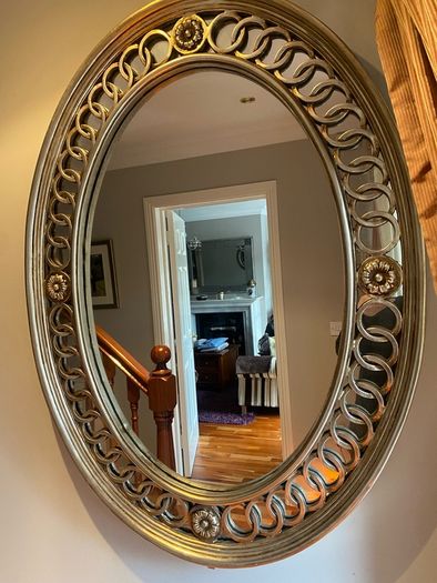 Large Oval mirror gold entwined Mirror 86 x 116 cm