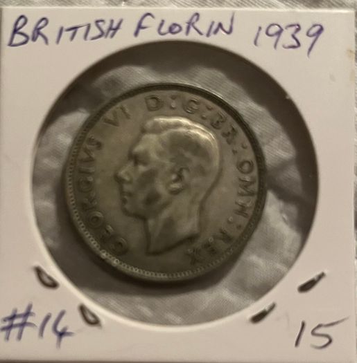 British Florin 1939 (50% Silver)