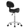 450LBS Saddle Stool with Back Support Rolling Adjustable PU Leather Salon Chair Image 3