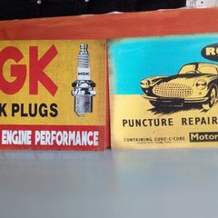 Romac puncture repair classic car poster NGK spark plug large poster