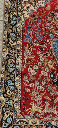 Fine Persian Qom Tree of Life Wool and Silk