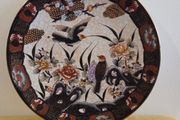 Large Vintage hand painted Satsuma Love Birds Plate