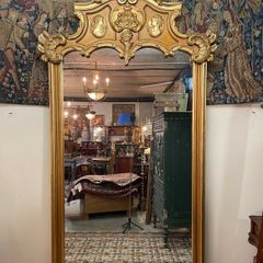SALE ! Was 795 Now 630 ! Grand French Style Gilt Mirror with Cherub & Plaques