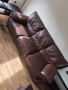 leather brown sofa set