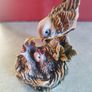 Bird Feeding Nest Capodimonte - Porcelain Made In Italy. Image 2