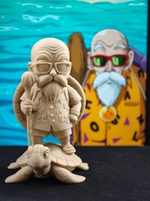 3D Printed Master Roshi & Turtle Figurine