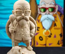 3D Printed Master Roshi & Turtle Figurine