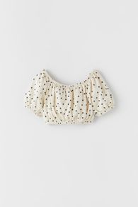 Zara polka dot crop top