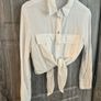 ZARA White Cropped Shirt - Small Image 2