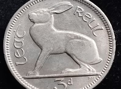 Ireland - 1967 - 3 Pence - 3d - Hare - KM.12a - High Grade - [2709]