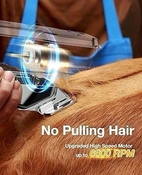 SALE | Dog Clippers for Grooming for Thick Heavy Coats/Low Noise Rechargeable Cordless Pet Shaver with Stainless Steel Blade for Pets and Animals, Waterproof