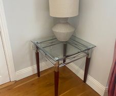 Glass and Chrome Side-table