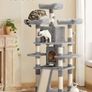 FREE SHIPPING Cat Tree, Large Cat Tower, 172 cm, Light Grey Image 2