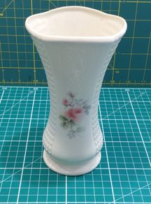 Irish Parian Donegal China Embossed Rose Patterned Vase