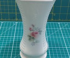 Irish Parian Donegal China Embossed Rose Patterned Vase