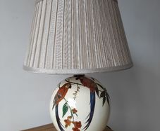 Ceramic Parrot Table Lamp with Pleated Shade