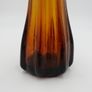Swung Vase 5 Fingers Amber Brown - Pressed Glass Image 4
