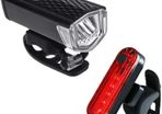 2Pcs Bike Light Set LED USB Rechargeable 300 Lumens 3 Modes Bicycle Lamp MTB Road Bike Front And Tail Light Set Flashlight