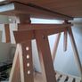 solid birch wooden desk with peg board Image 6