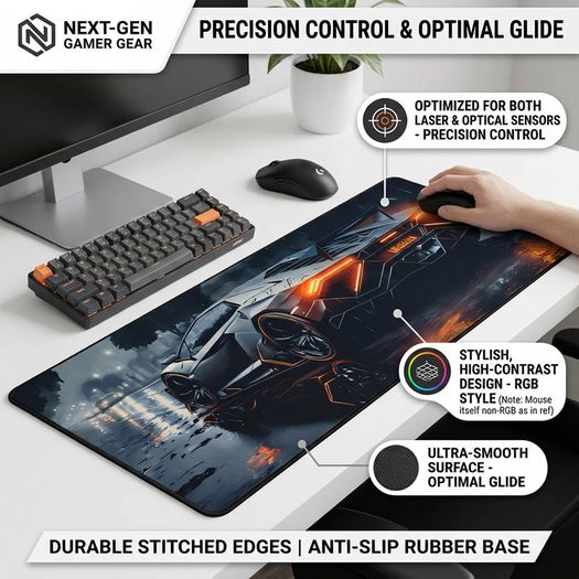 gaming mat pad with racing car free viewing