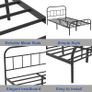 Single Metal Bed Frame with Large Storage Space,Black Modern Style Metal Bed Frame,Durable Steel Construction and Easy Assembly Image 3