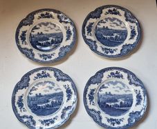 Vintage Johnson Brothers Old Britain Castles Blue Side Plates
