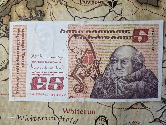 5 Pound B Series 14/10/77 Irish Note