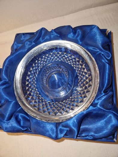 Avoca Blue crystal handmade candle holder