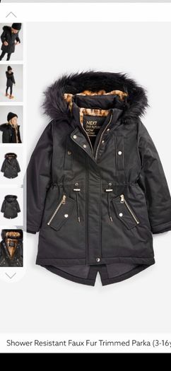 Next fully lined hooded winter coat age 12 as new!