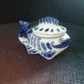 Gzhel Handmade Fish Candy Dish or Trinket Box Image 10